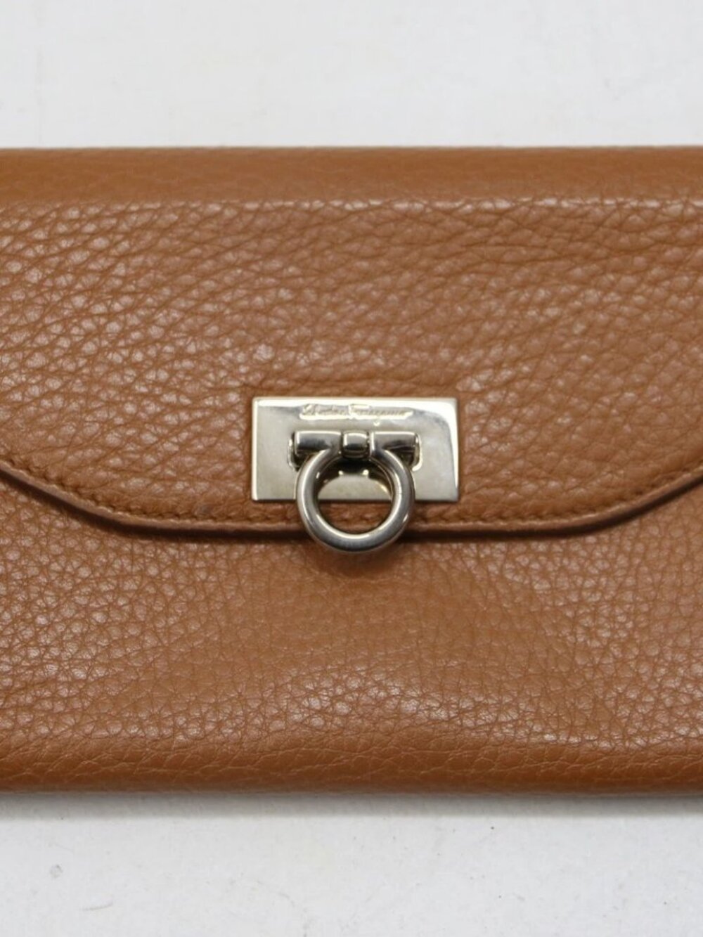 Salvatore Ferragamo Caramello Calf Leather Long Flap Wallet